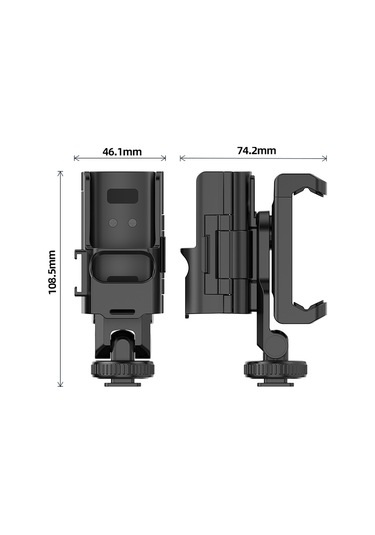Djı Osmo Pocket 3 İçin Puluz Koruyucu Çerçeve Genişletme Telefon Kelepçesi, Tripod Direği Siyah İle Uyumlu
