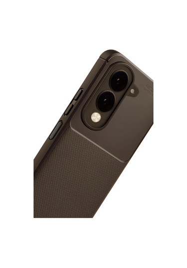 Vivo Y29s Uyumlu Kılıf Karbon Tasarım Kamera Korumalı Silikon Telefon Kılıfı Kapak Kahverengi