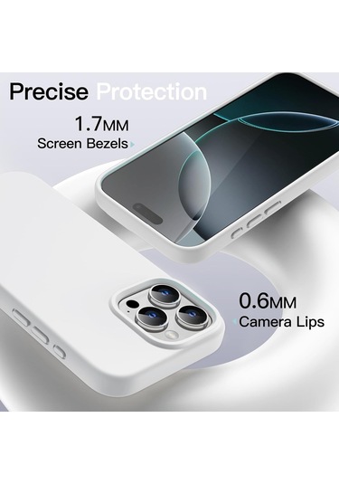 İphone Uyumlu 16 Pro Max Kılıf Nano Lansman Silikon Kapak Beyaz