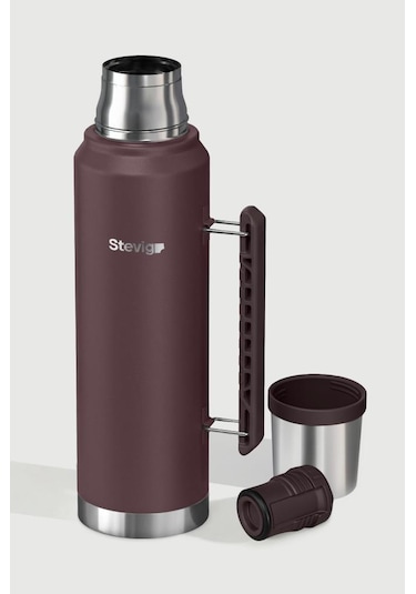 Stevig 1 Camper Klasik Kulplu Sızdırmaz Çelik Termos 1.2 Lt Dark Plum St-258 Bordo