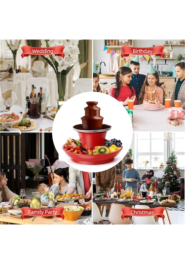 Yaozixa 3 Katlı Çikolata Çeşmesi - Pratik Fondü Makinesi, Kolay Temizlenir Paslanmaz Çelik, 200g Çikolata Eritme Diğer