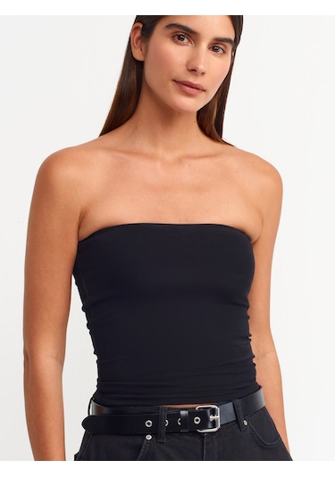 Dilvin Crop Top 101a20659 Siyah Siyah