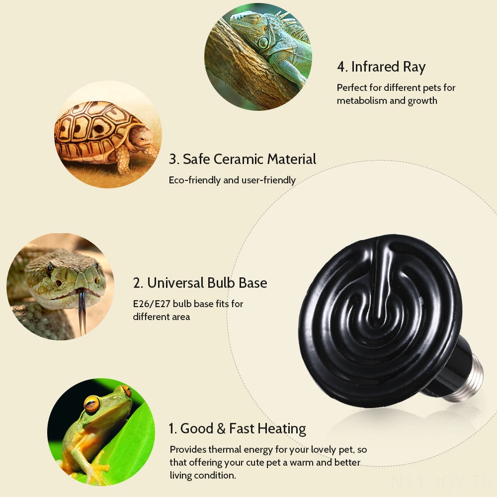 Youmex Evcil Hayvan Izleme Işığı E27 Tabanlı Seramik Isıtıcı 25w 220-230v Taşınabilir