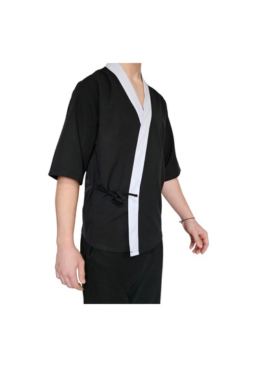 Formteks Sushi Şef Kimono Ceketi Siyah Beyaz Kırmızı
