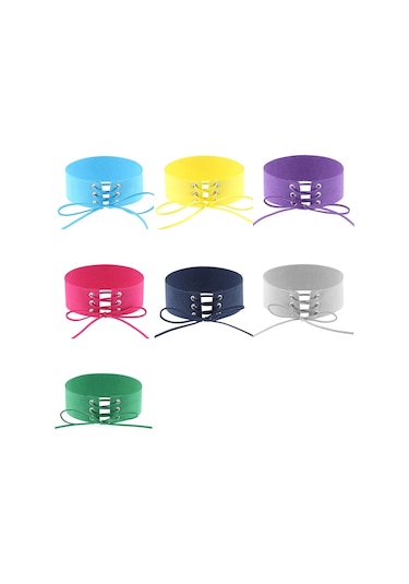 2 Adet Basit Kişilik Punk Bağlı Yaka Moda Kadife Yaka Kemik Kolye, Rastgele Renk Teslimatı Çok Renkli