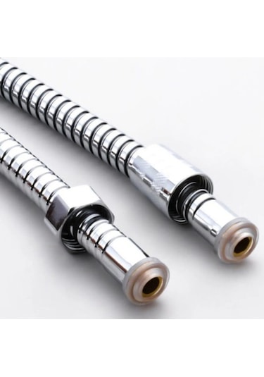 1.sınıf Dayanıklı Spiral Duş Hortumu Metal Örgülü 1.5 M Kyk1012 Gümüş