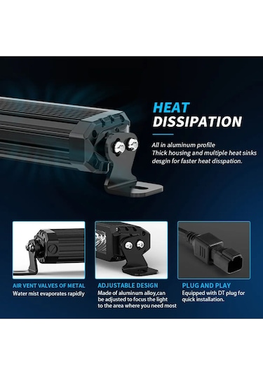 30 Cm Off Road Led Bar Kırmızı Pozisyon Lambalı Tampon Tepe Panjur İçi Kaput Çalışma - Premıum Ürün