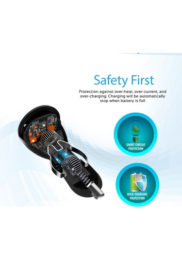 Promate iPhone Lightning Araç Çakmak Şarj Cihazı MFI Onaylı Siyah