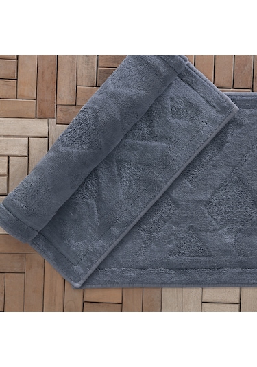 Yataş Bedding Milo Banyo Paspası Seti - İndigo (50x60 cm + 60x100 cm) Indigo