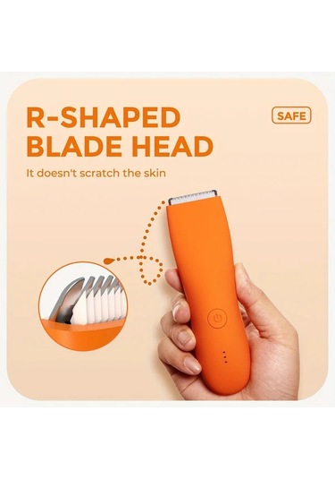 Dashanshop Orange Elektronik Vücut Tıraş Makinesi Erkek Kadın Şarjlı Hassas Tüy Kesme Aleti