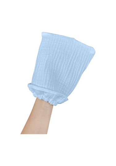 Bebek Banyo Lifi Tahriş Etmeyen Banyo Kesesi %100 Pamuk Mavi