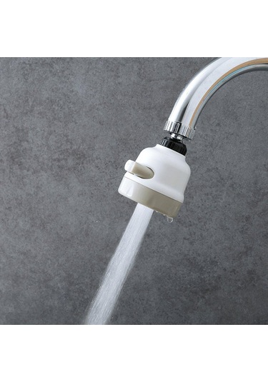 360 Derece Döner Kafa Mutfak Su Sprinkler Tasarruflu Musluk Cihazı Beyaz