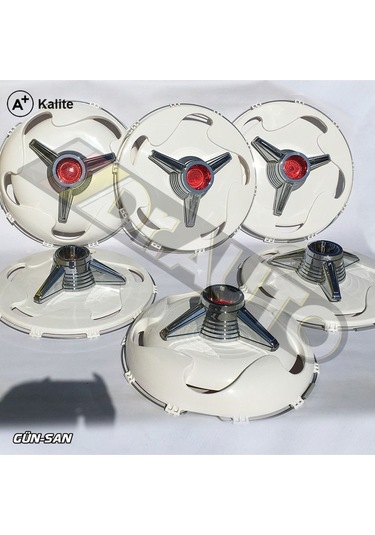 19.5 İnç Orta Boy Kırmızı Fırfırlı Jant Kapağı 6'lı Takım