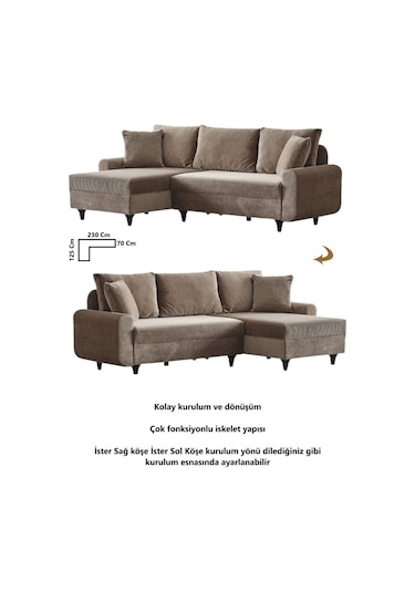 Kagu Corner Flavia Köşe Takımı Kahverengi