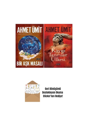Bir Aşk Masalı + Kayıp Tanrılar Ülkesi / Ahmet Ümit 2 Kitap Set + Okuma Sticker'ları