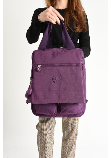 İki Fonksiyonlu Sırt Ve El Çantası Ultra Hafif Mor Model:571-5h - Mor
