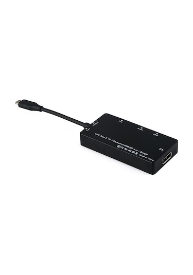Usb 3.1 Type-C To Hdmi Vga Displayport Ses Combo Çevirici 4 In 1