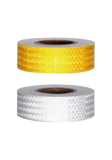 Sarı Güvenlik İşareti Yansıtıcı Bant Çıkartmaları Otomobiller İçin Araç Şekillendirici Kendinden Yapışkanlı Uyarı Bandı