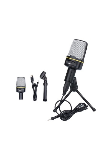 Kartuş Kondenser Mikrofon, Profesyonel Kayıt İçin, Gürültü Azaltma Teknolojisi, Tripod Standlı, Bilgisayar Uyumlu, Siyah