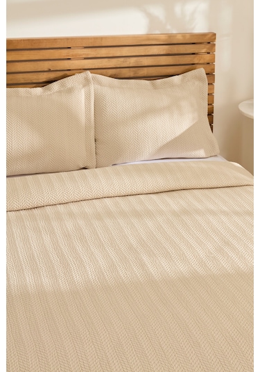 Kaşmir Home Infınity Çift Kişilik Yatak Örtüsü Takımı Bej Bej