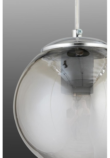 İstanbul Avize Istanbul Avize Sarkıt Tekli Gümüş Tepsili Füme Glop Camlı Avize