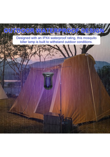 Xindoker Lt807s Güneş Enerjili Elektrikli Mus Lamba - Dış Mekan Su Geçirmez, 1500v Ağ, 2500mah Pil, Beyaz Led Aydınlatma + Mor Işık Kovucu, Bahçe/çiftlik Uygun Siyah