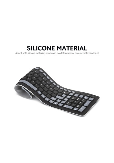 Springsun Kablosuz 2.4g Silikon Katlanır Klavye - 107 Tuşlu Taşınabilir Bilgisayar Klavyesi
