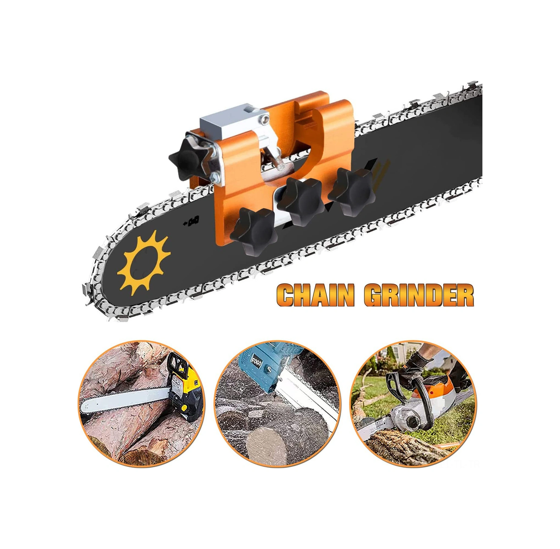 Hombey El Fırçalı Zincir Testere Kesici Ayna - Taşınabilir El Zinciri Kesici Ayna 4/5/6mm 3 Adet Taşınabilir Uçlar Mavi