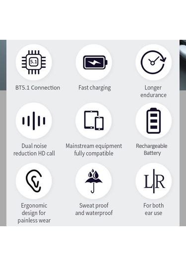 Soulader Bluetooth 5.1 Tek Kulaklık Mikrofonlu Kablosuz Kulak Üstü Kulaklık