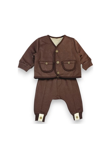 Ceketli Erkek Bebek Takım kahverengi