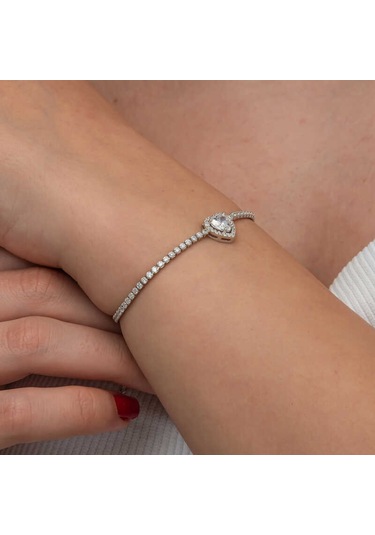 Blackcraft Gümüş Kalpli Su Yolu Bileklik Bc-48f9f2 Renkli