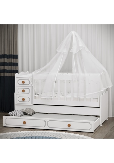 Garaj Home Yaren Yavrulu Beşik Kombin Beyaz