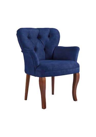 Iona Venqm Berjer - Kafe Otel Mutfak Sandalyesi Tekli Koltul Lacivert