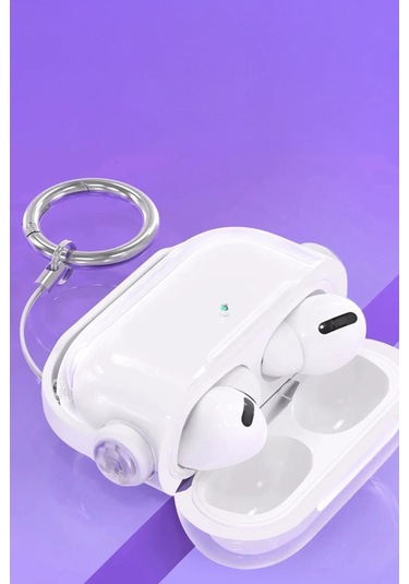 Apple Airpods Pro 3. Nesil İle Uyumlu Kılıf Kulaklık Dizayn Defens Case Şeffaf-beyaz