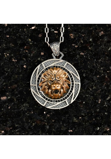 Aslan Gümüş Kral Kolye, 925 Ayar Gümüş Erkek Leo Kolye, Hayvan Gümüş Kolye Gümüş