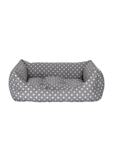 Pet Comfort Uniform Gri Puantiyeli Köpek Yatağı S 60 x 50 CM