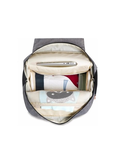 Jialan Anne Bebek Bezi Çantaları Landuo Anne Büyük Kapasiteli Siyah - Gri