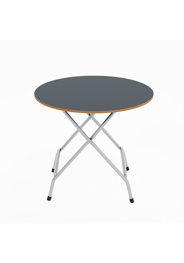 Mutfak Masa Yemek Katlanır Bahçe Masası Yuvarlak Füme 1454