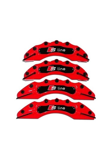 Audi Uyumlu Sline Brembo Kırmızı Kaliper Kapağı 4 Parça Ön Arka Set
