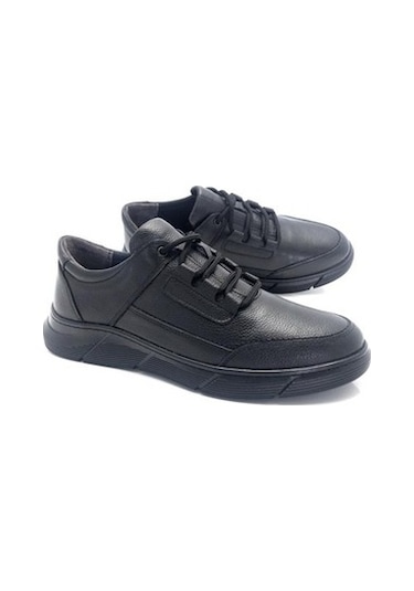 Umut Hakiki Deri Tam Ortopedik Kışlık Erkek Ayakkabı-Siyah (552976641) Siyah