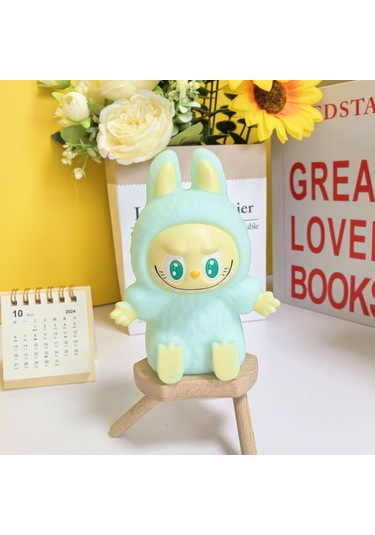 Sevimli Labubu Çocuk Yatak Odası Dekorasyon Gece Lambası Yeşil