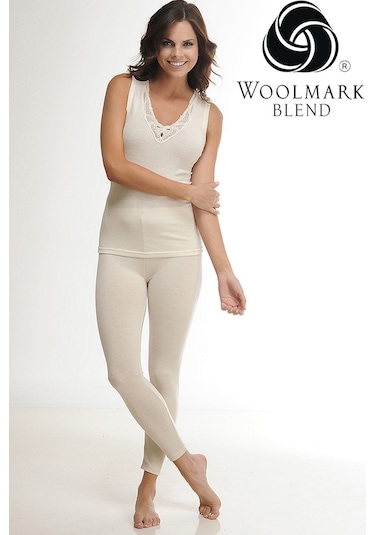 Kadın Ekru Likralı Yün Tayt 001