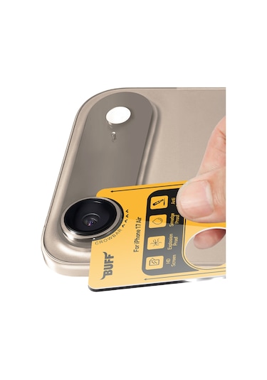 Buff Apple Uyumlu iPhone 17 Air Metal Kamera Lens Koruyucu Gold Altın