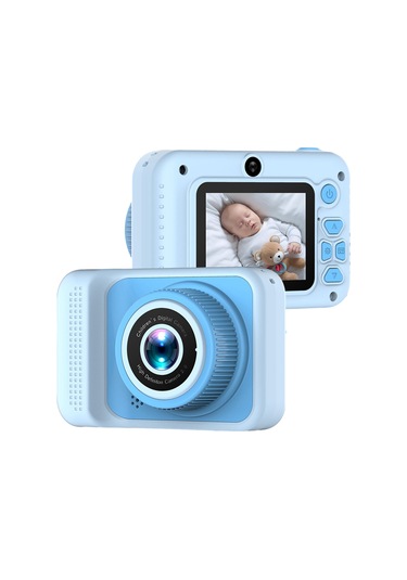 Vkemall Mavi Çocuklar İçin 1080p Dijital Fotoğraf Makinesi - 20mp Çift Kameralı, 2.0" Ips Ekran, 4x Zoom, Dahili Pil,  si