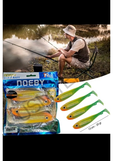 Slikon Yem Turna Silikon Sasi Yem 4 Lü Set 13cm 20gr Turuncu
