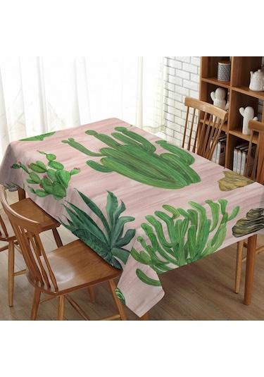 Suntek Tropikal Bitki Baskılı Masa Örtüsü Çiçek Kare-5