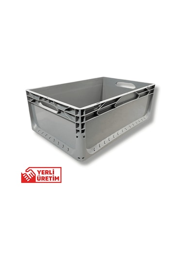 Alpbx 1.kalite Gri Plastik Kasa 60x40x22 Cm - Kutu 44 Litre Gri