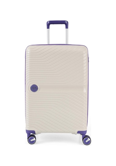 Ççs 5239 Polipropilen Büyük Boy Valiz Beyaz-mor