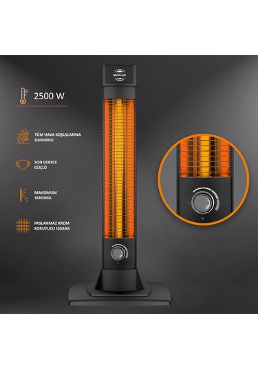Mirkraft 3452 - 2500 Watt Karbon İnfrared Dikey Elektrikli Isıtıcı Soba- 4 Isı Ayarı