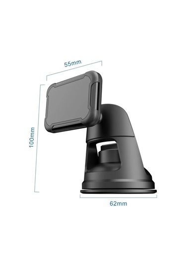 Concord Ch123 Vantuzlu Oynar Başlıklı Mıknatıslı Telefon Araç Tutucu Siyah